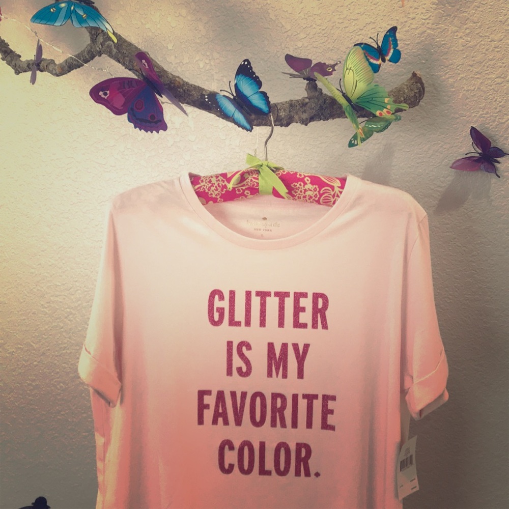Pink Kate Spade slogan t-shirt with Tags